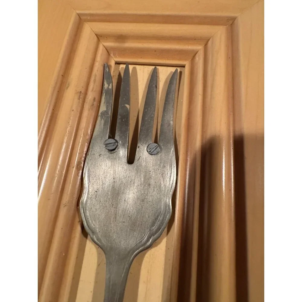 2 Handmade Silverware Wall Hangings with Hooks – Super‎ Unique! 🍴✨